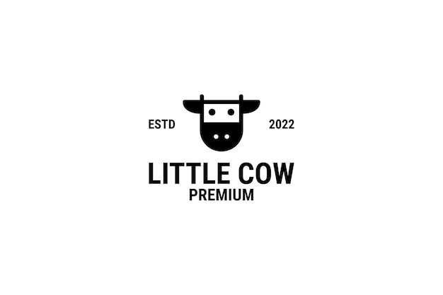 Cute head cow logo design vector illustration