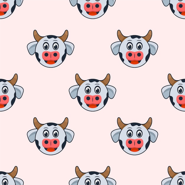 Cute head cow pattern design