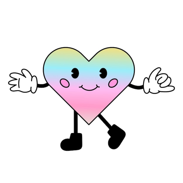 Cute heart cartoon character