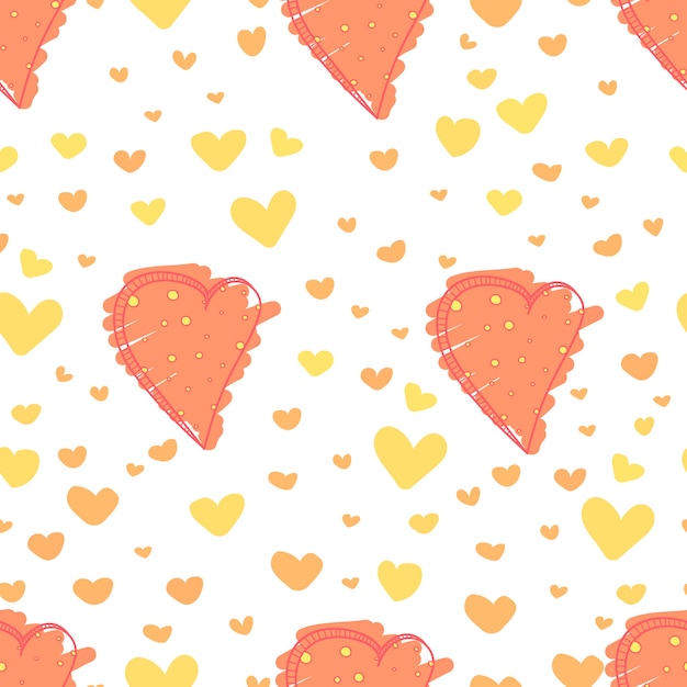 Vector cute heart pattern background.