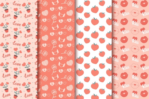 Cute heart pattern valentine's day seamless pattern collection