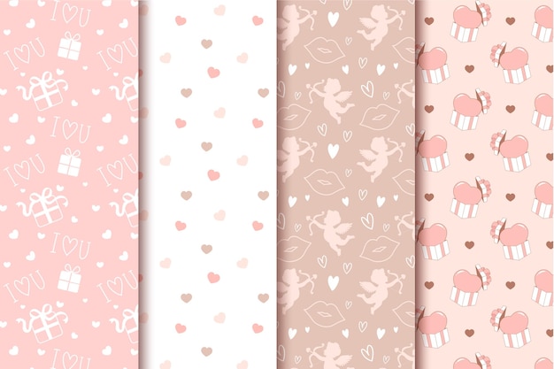 Cute heart pattern valentine's day seamless pattern collection