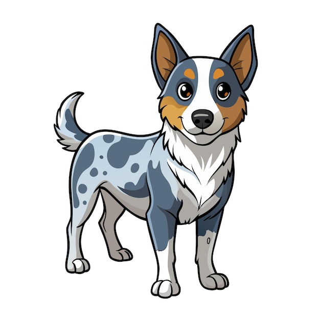 Cute Heeler Dog vector cartoon illustration