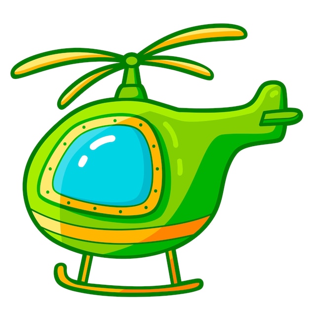 Cute helicopter cartoon. Helicopter clipart vector illustration