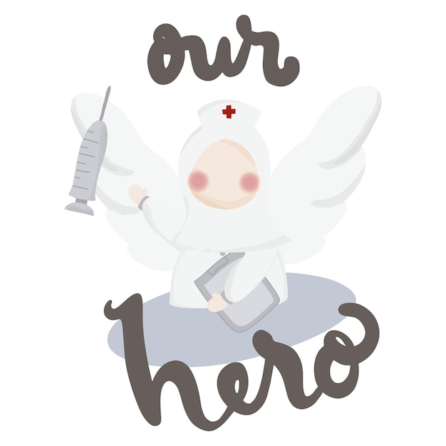 Cute hero for international nurses day cartoon art illustration