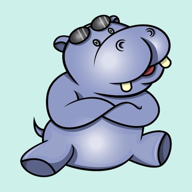 A cute hippopotamus is in style