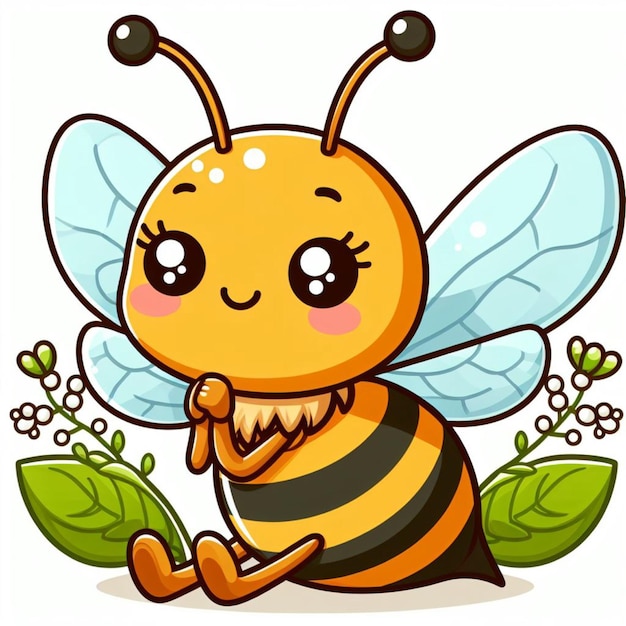 Cute Honey Bee Vector Cartoon illustration