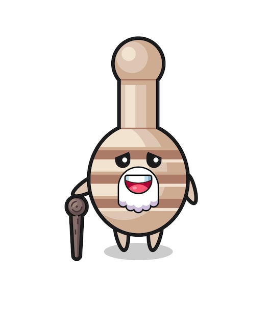 Cute honey dipper grandpa is holding a stick , cute design