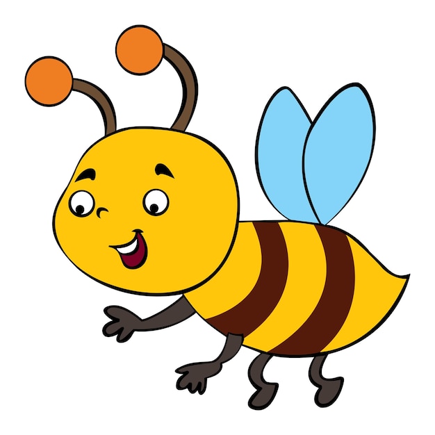 A Cute Honeybee Cartoon Illustration