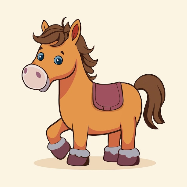 Vector cute horse cartoon vector icon illustration cartoon concept