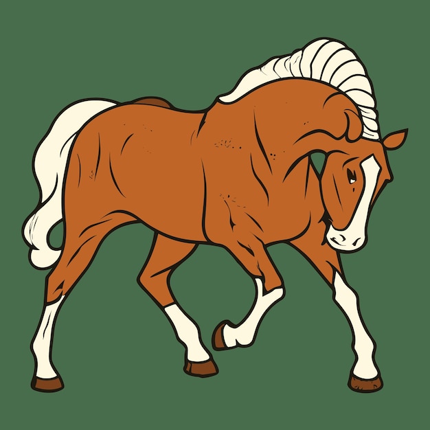 cute horse cartoon vector