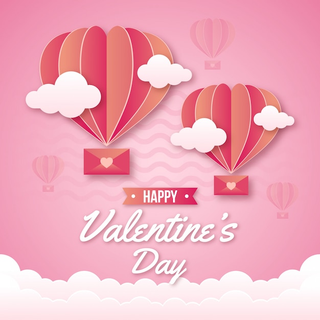 Cute Hot air Balloon Valentine background