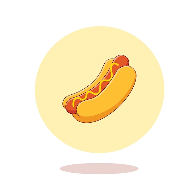 Cute hot dog cartoon Food vector illustration