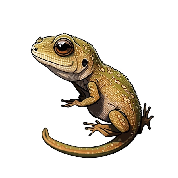 Cute house lizard cartoon style