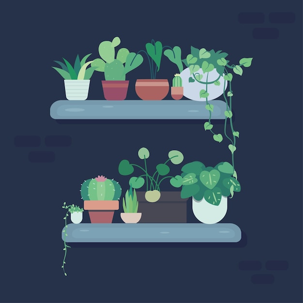 Cute House Plant Flat illustration