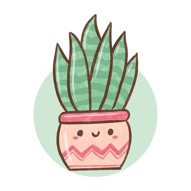 Cute house plant illustration vector