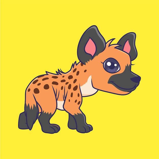 Vector cute hyena animal cartoon character vector illustration