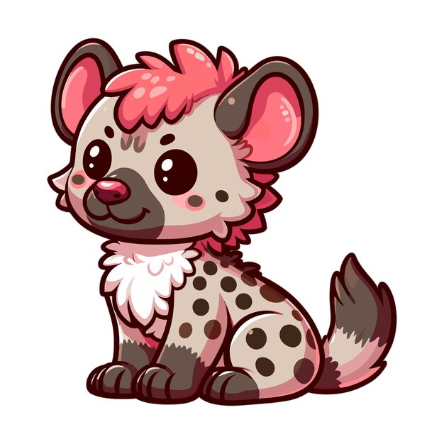 Vector cute hyena cartoon colorful vector