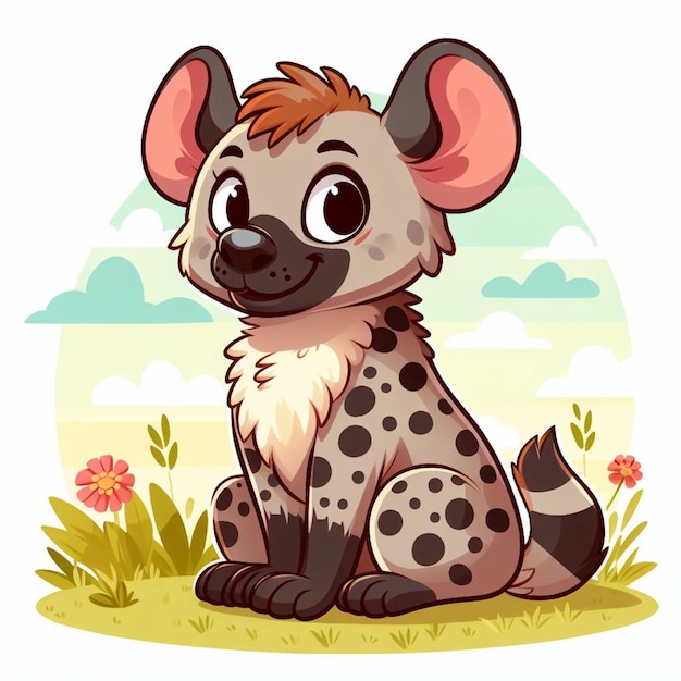 Cute Hyena Vector Cartoon illustration