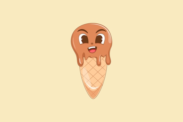 Vector cute ice cream character design illustration