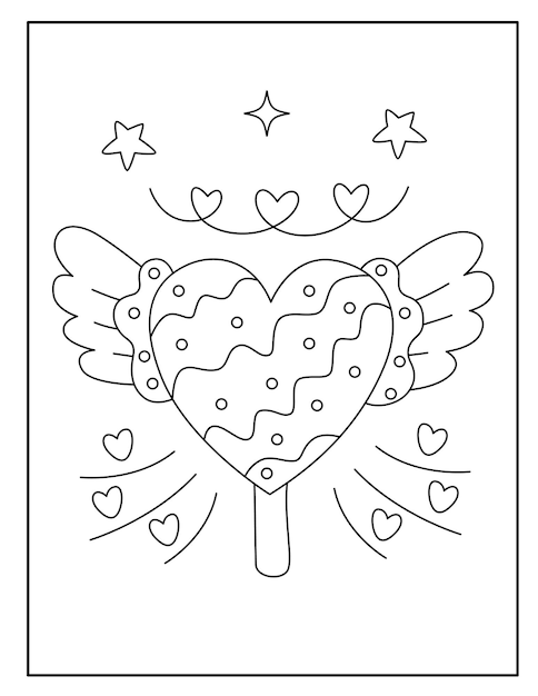 Cute ice cream coloring page