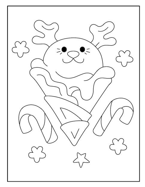 Cute ice cream coloring page