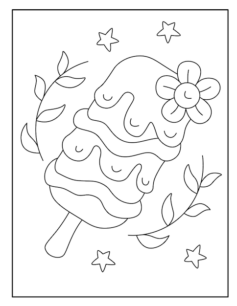 Cute ice cream coloring page