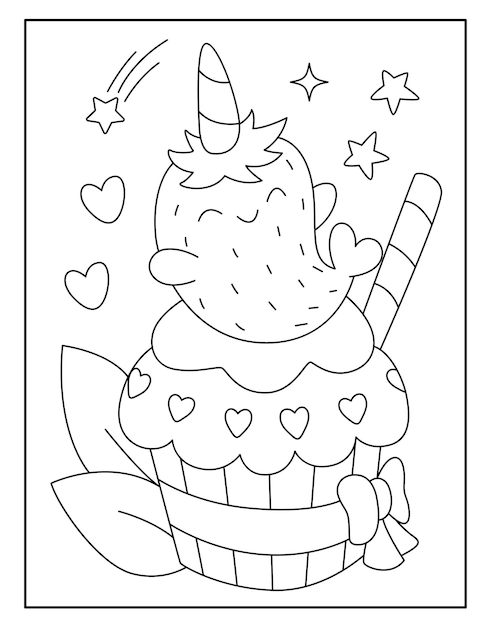 Cute ice cream coloring page