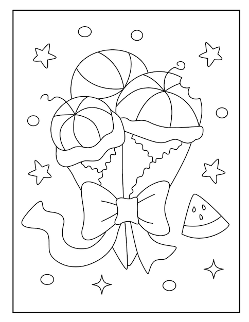 Cute ice cream coloring pages