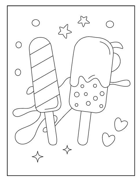 Cute ice cream coloring pages