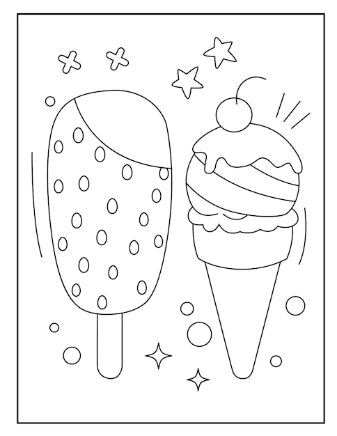 Cute ice cream coloring pages