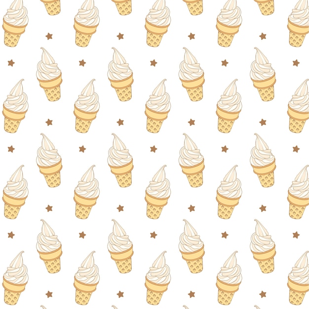 Cute ice cream cone seamless pattern baby pattern