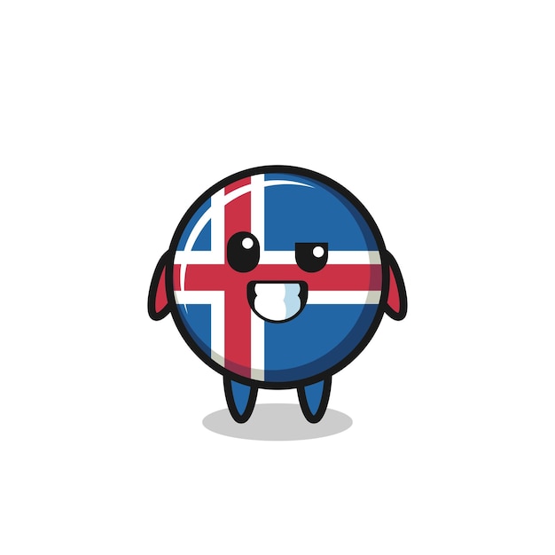 Cute iceland flag mascot with an optimistic face