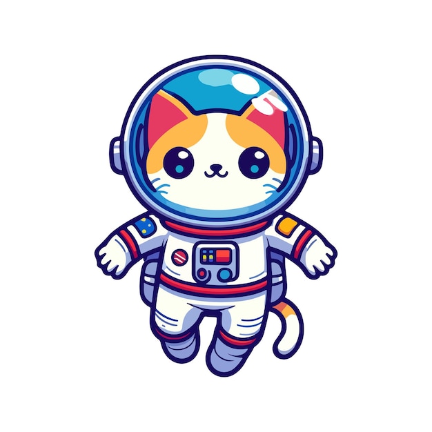 cute icon character cat astronaut