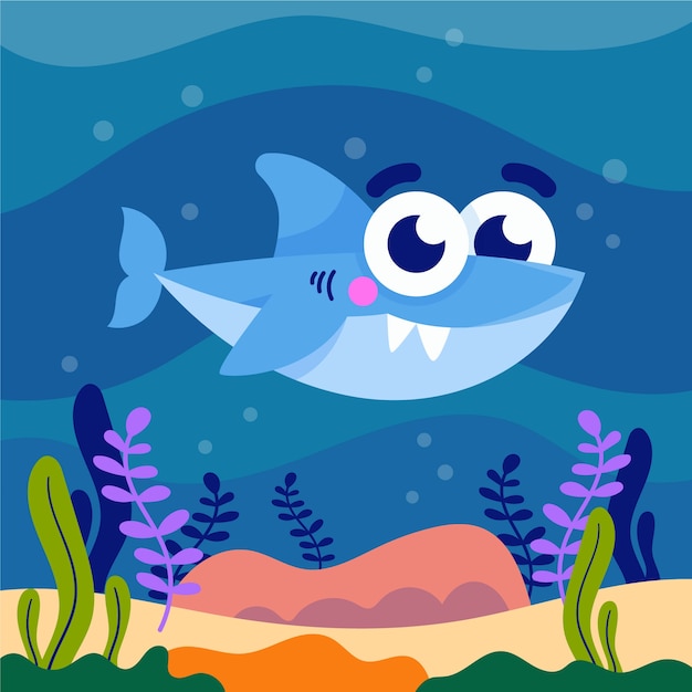 Cute illustration of baby shark