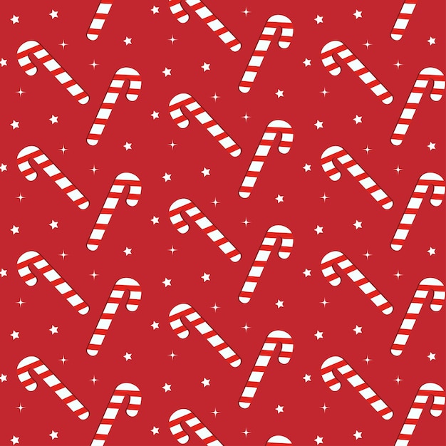 Vector cute illustration christmas candy cane seamless pattern background