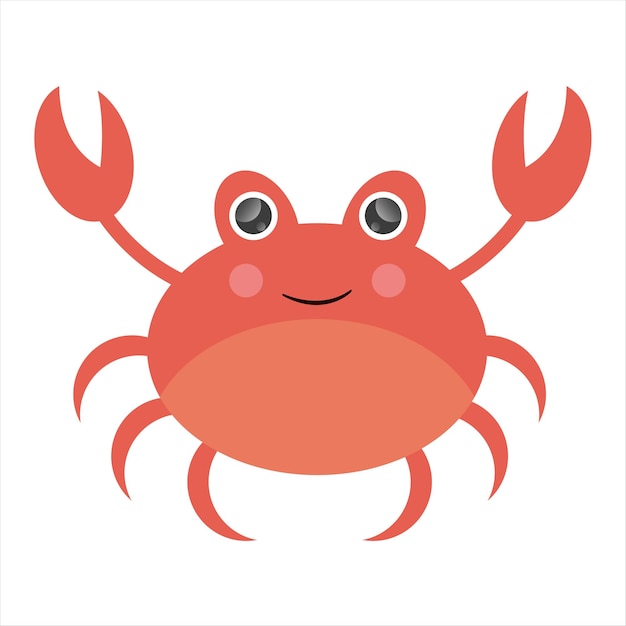 Cute Illustration Smiling Crab for Childrens Books Magazines Bbanners