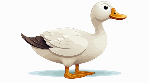 Cute Isolated Duck Cartoon Vector Illustration