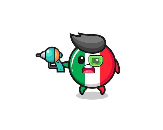 Cute italy flag holding a future gun , cute design