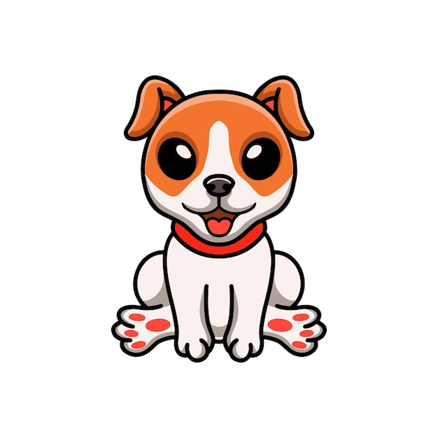 Cute jack russel dog cartoon