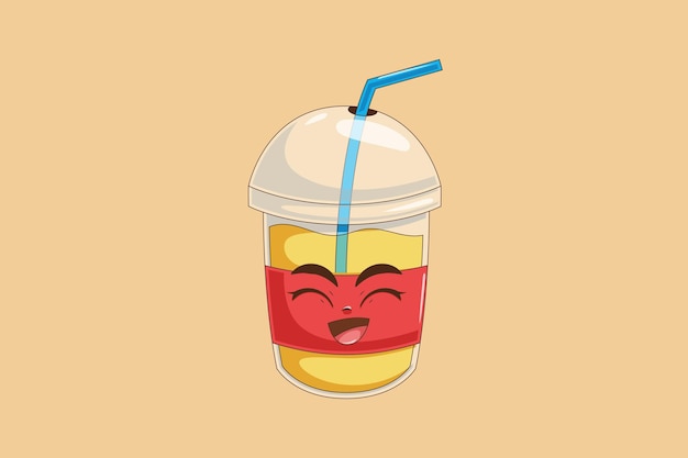 Cute Juice Character Design Illustration