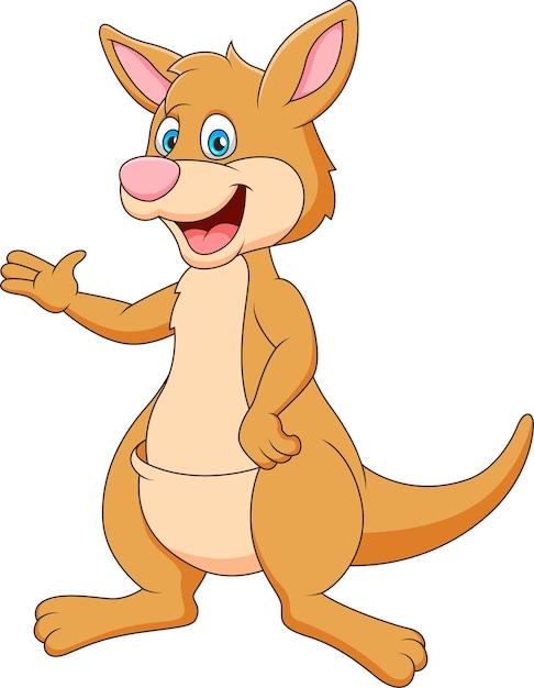 Cute kangaroo cartoon smiling Cartoon cute animal illustration