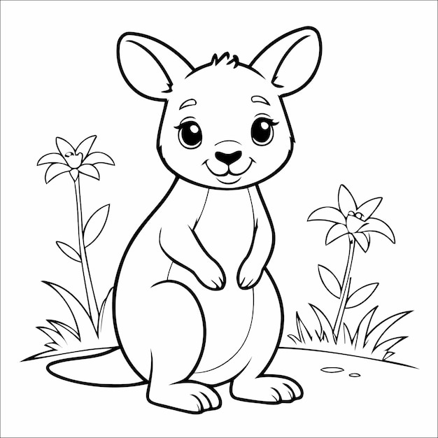 Cute Kangaroo Coloring Book For Toddlers