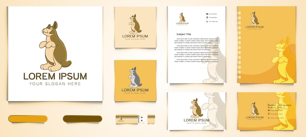 Cute Kangaroo Logo and business branding template Designs Inspiration, Vector Illustration