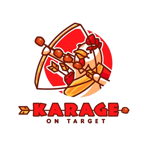 Cute karage on target cartoon vector icon illustration