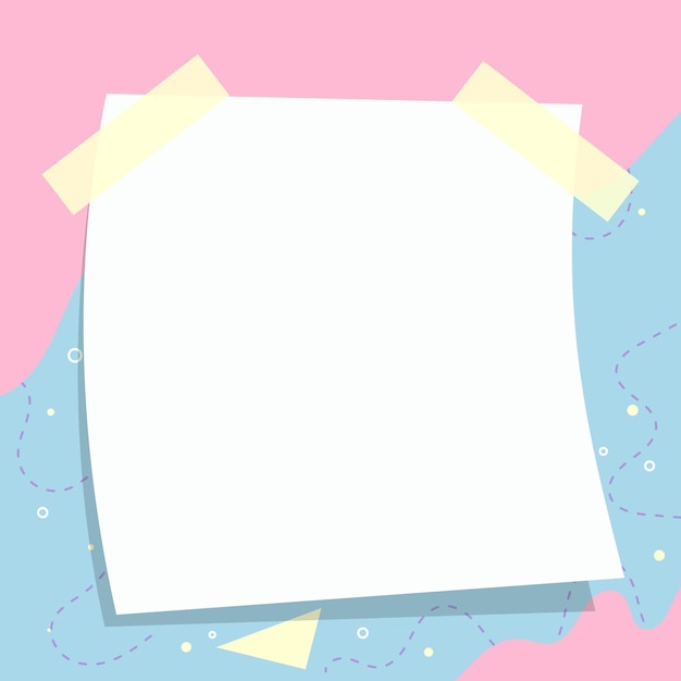 Cute kawaii abstract geometric notepad and memo pad background