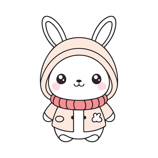 Cute Kawaii Animal Vector Illustration for Children Story Books