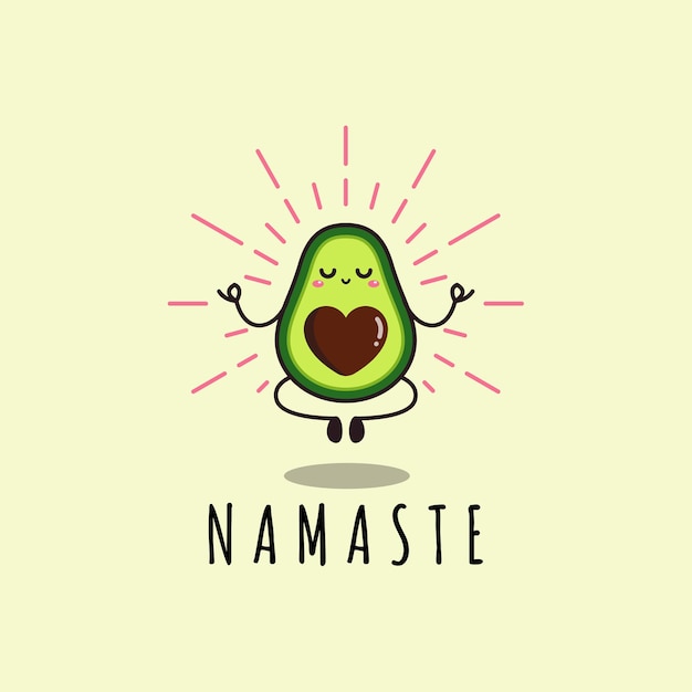 Cute Kawaii Avocado Doing Yoga Graphic