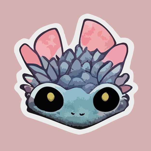 cute kawaii axolotl hand painted illustration sticker t shirt design