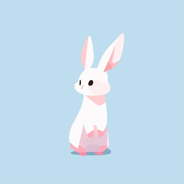 Cute kawaii cartoon rabbit bunny illustration flat design vector